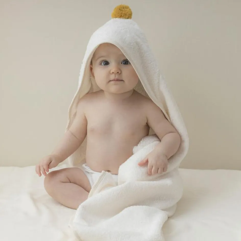 Cape de bain écru So cute (73 x 73 cm)|Nobodinoz Discount