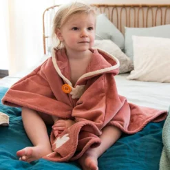 Cape de bain marsala écureuil personnalisable (0-5 ans)|L'oiseau bateau Discount