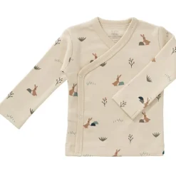 Cardigan croisé en coton bio Rabbit sandshell (0-3 mois : 50 à 60 cm)|Fresk Discount
