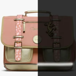 Cartable A4 primaire Pink Gold Leopard (38 cm)|Caméléon Discount