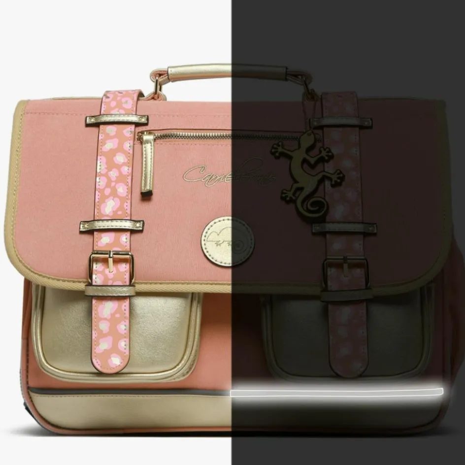 Cartable A4 primaire Pink Gold Leopard (38 cm)|Caméléon Discount