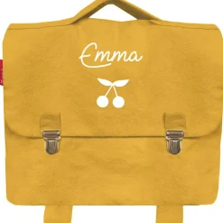 Online Les Griottes Cartable maternelle 33 cm jaune moutarde (personnalisable)