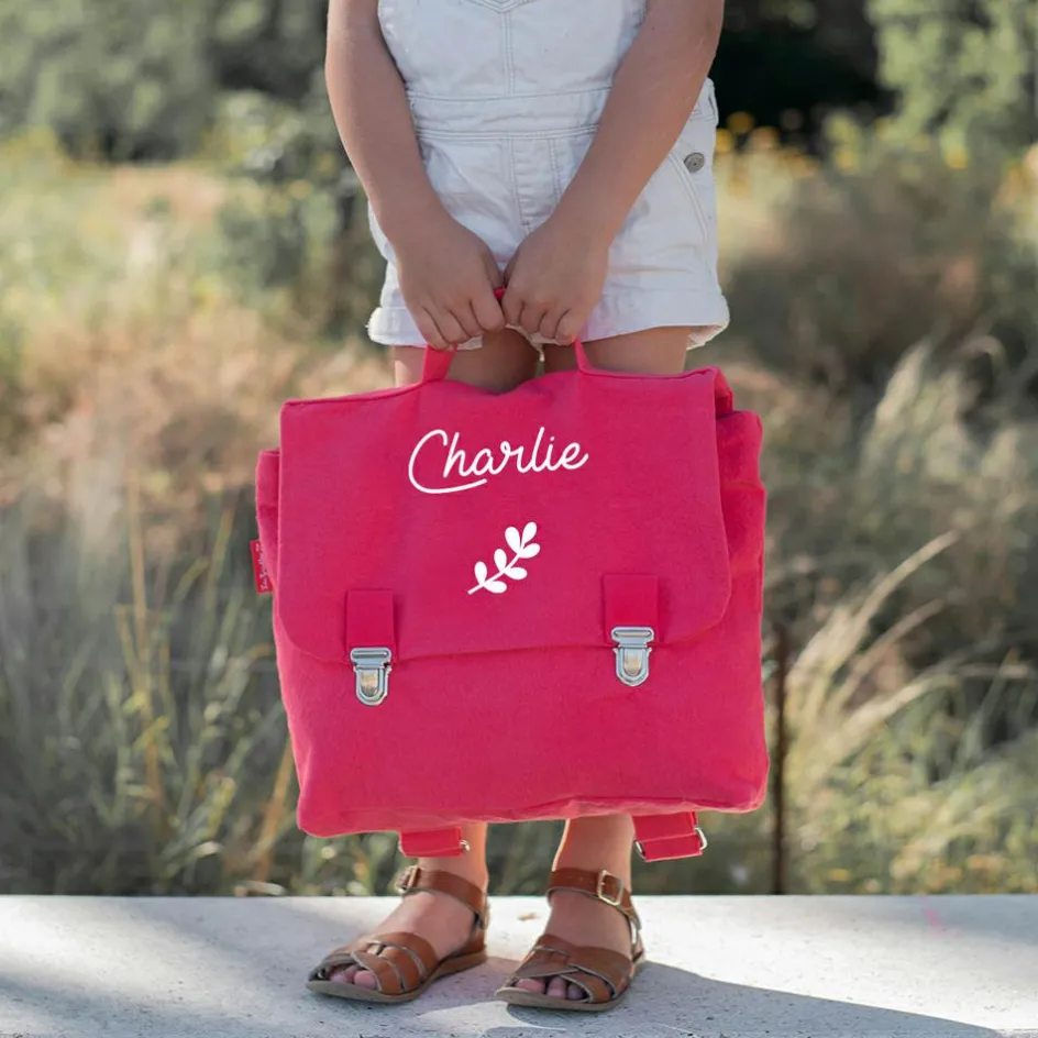 Discount Les Griottes Cartable maternelle 33 cm rose grenadine (personnalisable)