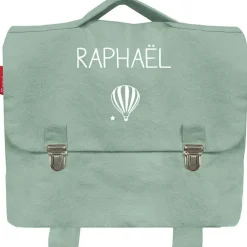 Outlet Les Griottes Cartable maternelle 33 cm vert amande (personnalisable)