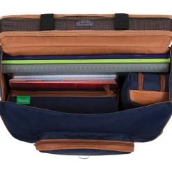 Discount Tann's Cartable maternelle Les Fantaisies Faustine bleu-moutarde (35 cm)