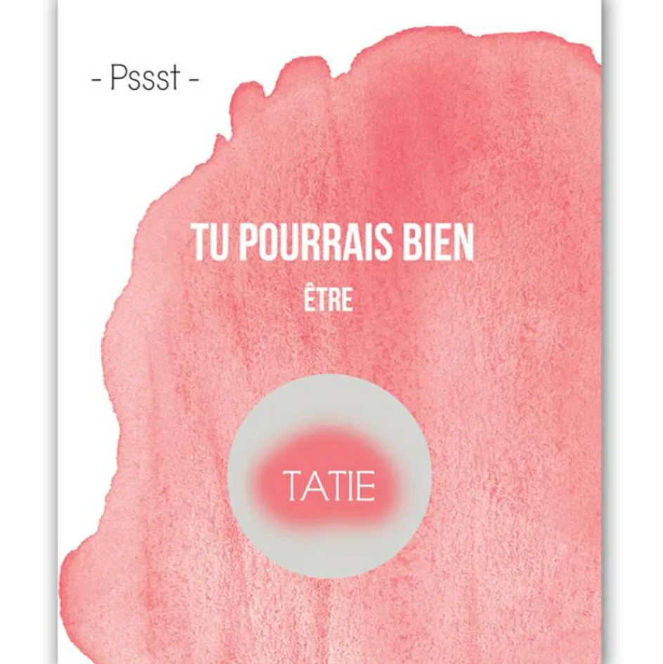 Carte à gratter Annonce de grossesse Aquarelle Tatie (8 x 10 cm)|Les Boudeurs Outlet