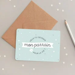 Carte demande Veux-tu devenir mon parrain|Zü Online
