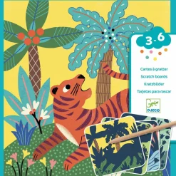 Djeco Cartes à gratter pour les petits Grosses bêtes