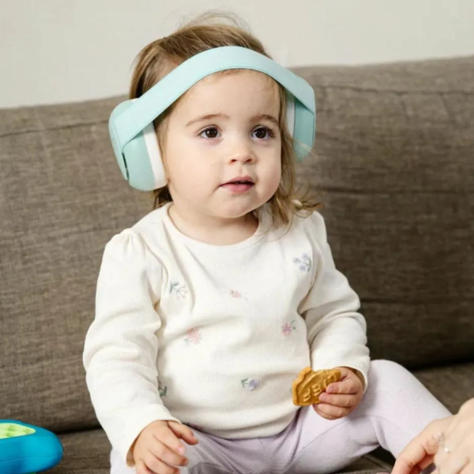 Casque anti-bruit pour bébés Blanc-Vert menthe|Alecto New