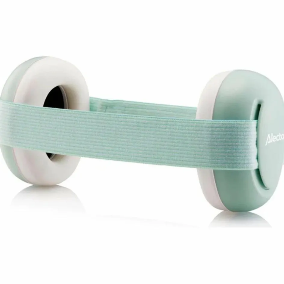 Casque anti-bruit pour bébés Blanc-Vert menthe|Alecto New