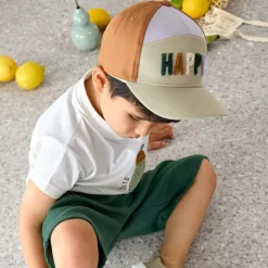 Online Lässig Casquette visière courbée Happy kaki clair-caramel (2-6 ans)