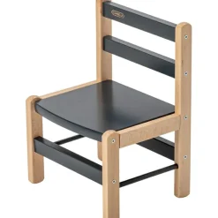 Clearance Combelle Chaise basse en bois Louise hybride anthracite