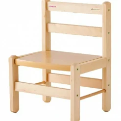 Chaise basse en bois massif Louise vernis naturel|Combelle Outlet