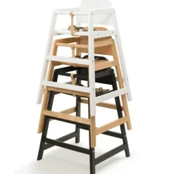 Best Geuther Chaise haute empilable en bois Emma Noir