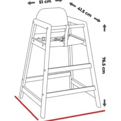 Best Geuther Chaise haute empilable en bois Emma Noir