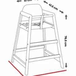 Best Geuther Chaise haute empilable en bois Emma Naturel