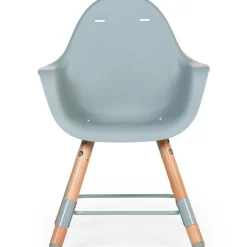 Chaise haute en bois naturel Evolu 2 menthe + arceau|Childhome Best