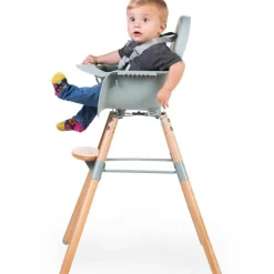 Chaise haute en bois naturel Evolu 2 menthe + arceau|Childhome Best
