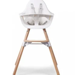 Childhome Chaise haute en bois naturel Evolu 2 blanc