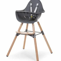 Chaise haute en bois naturel Evolu 2 gris|Childhome Sale