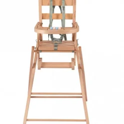 Chaise haute extra pliante en bois Sarah vernis naturel|Combelle New