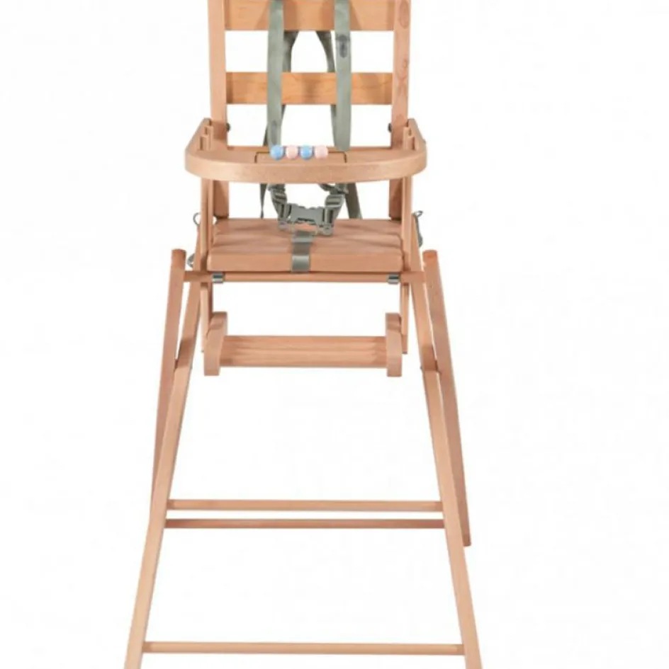 Chaise haute extra pliante en bois Sarah vernis naturel|Combelle New