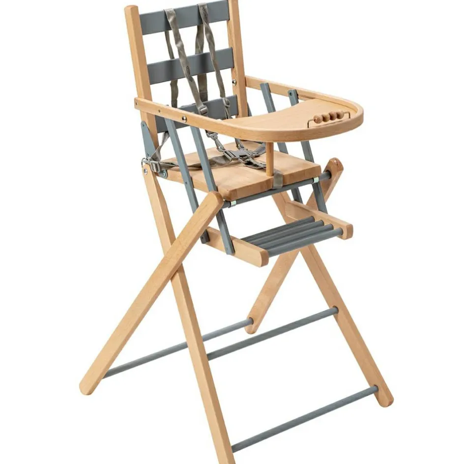 Chaise haute extra pliante Sarah hybride bleu gris|Combelle Sale