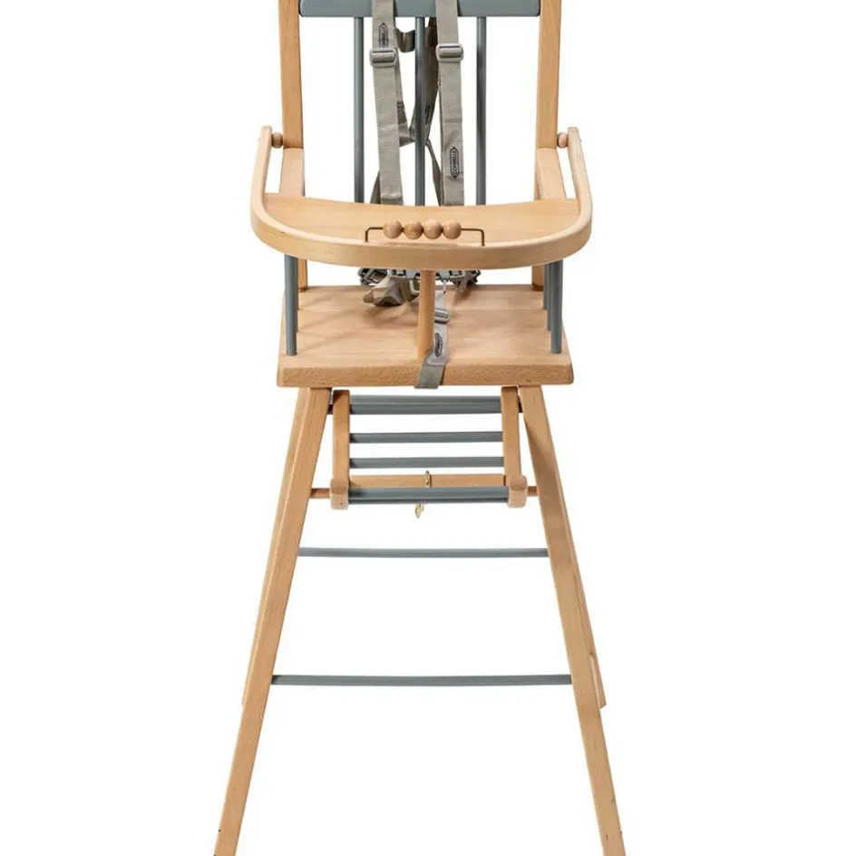 New Combelle Chaise haute traditionnelle André hybride bleu gris