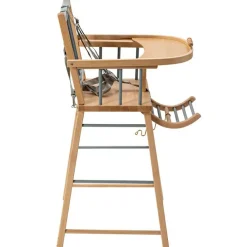 New Combelle Chaise haute traditionnelle André hybride bleu gris