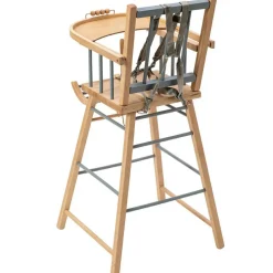 New Combelle Chaise haute traditionnelle André hybride bleu gris