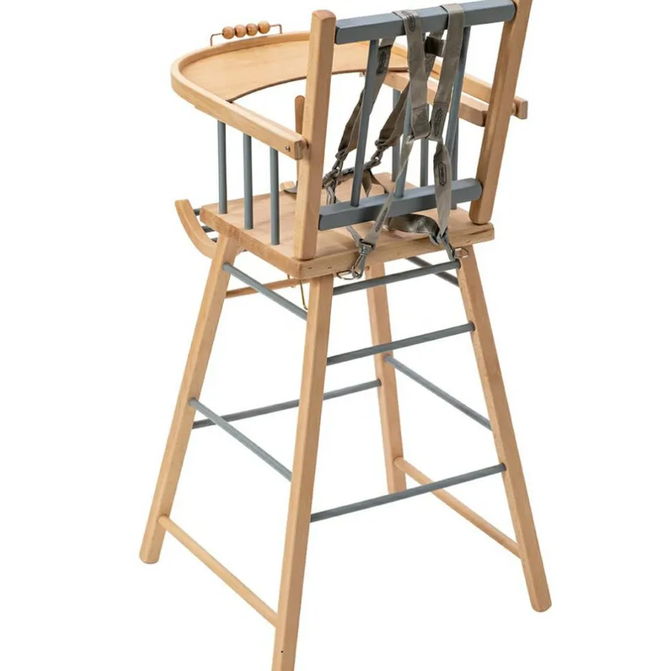 New Combelle Chaise haute traditionnelle André hybride bleu gris