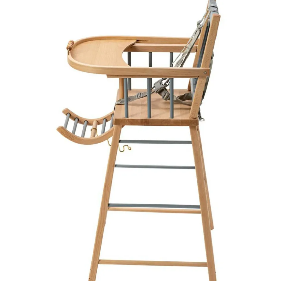 New Combelle Chaise haute traditionnelle André hybride bleu gris