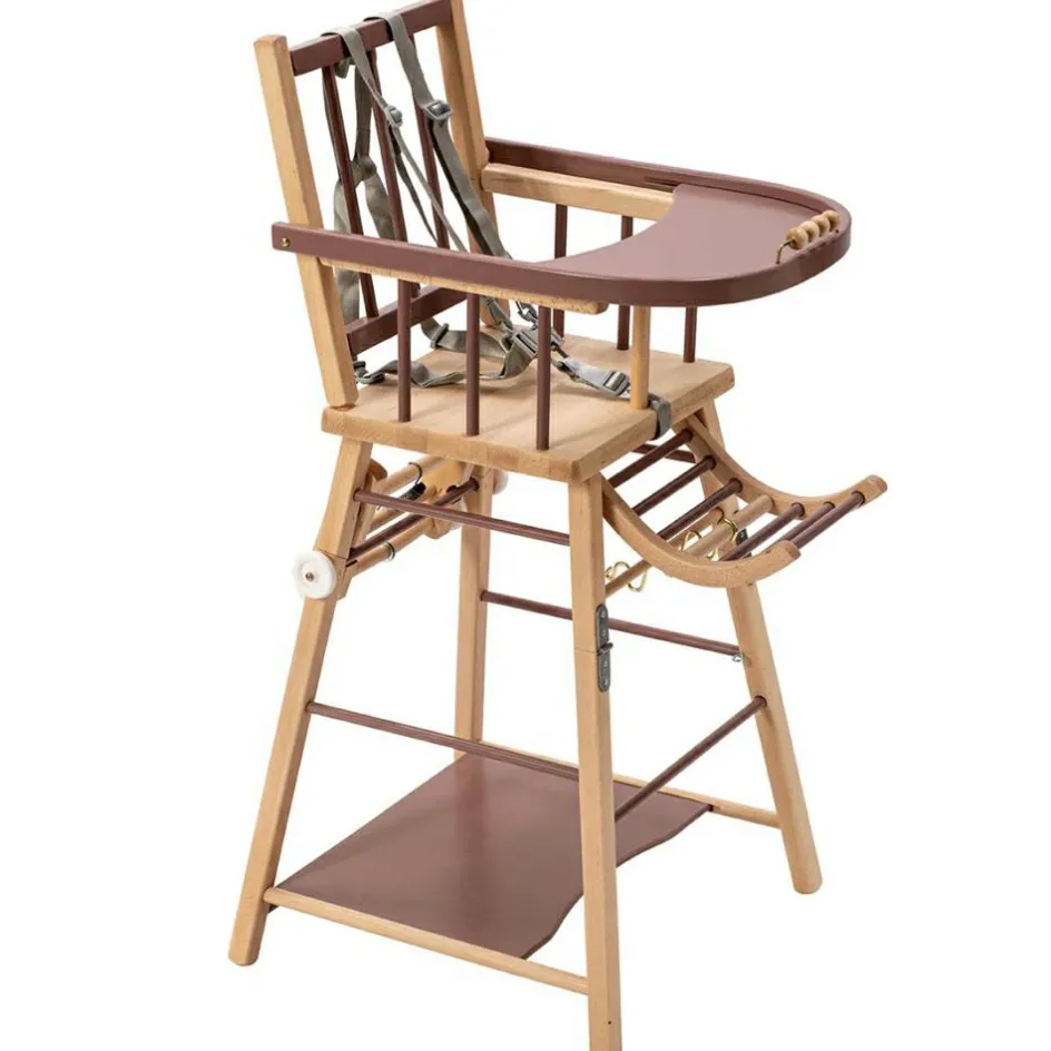 Chaise haute transformable Marcel hybride vieux rose|Combelle New