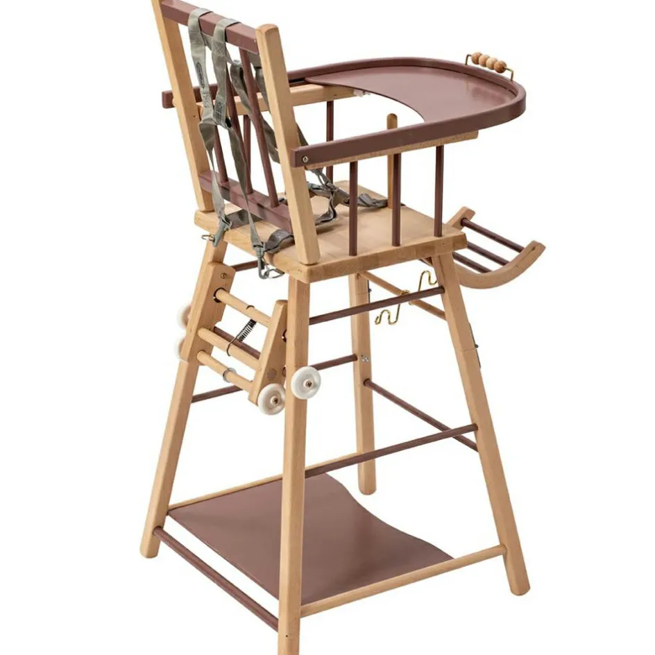 Chaise haute transformable Marcel hybride vieux rose|Combelle New