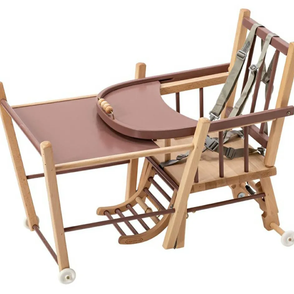 Chaise haute transformable Marcel hybride vieux rose|Combelle New