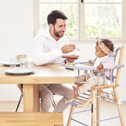 Discount Combelle Chaise haute transformable Marcel hybride bleu gris