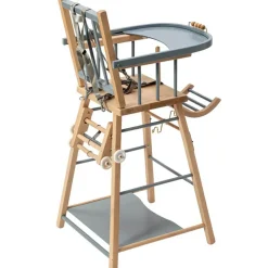 Discount Combelle Chaise haute transformable Marcel hybride bleu gris