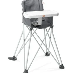 Chaise haute ultra compacte Pop'N Dine Gris - Reconditionné|Bright Starts