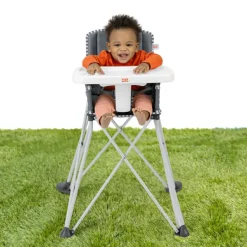 Chaise haute ultra compacte Pop'N Dine Gris - Reconditionné|Bright Starts