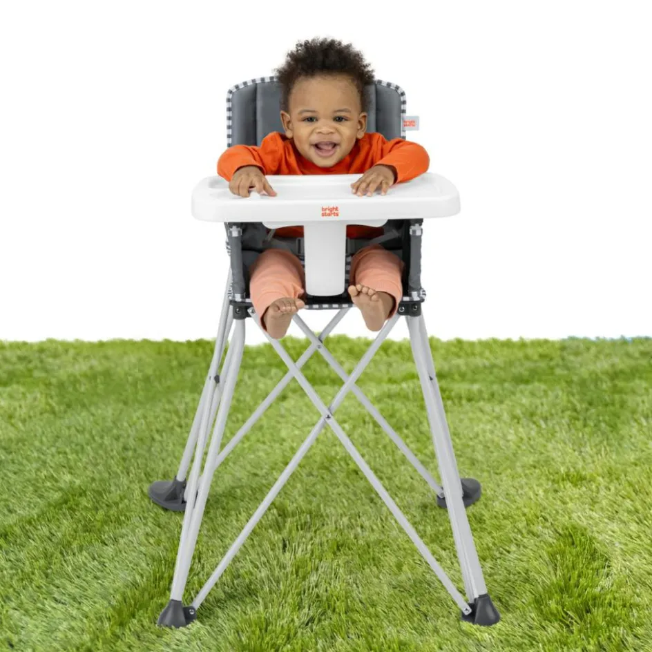 Clearance Bright Starts Chaise haute ultra compacte Pop'N Dine Gris - Reconditionné