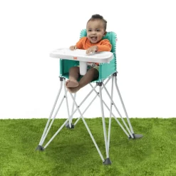 Outlet Bright Starts Chaise haute ultra compacte Pop'N Dine Vert