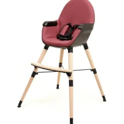 Chaise haute évolutive Confort noir et bordeaux|AT4 Hot