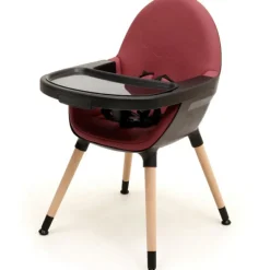 Chaise haute évolutive Confort noir et bordeaux|AT4 Hot