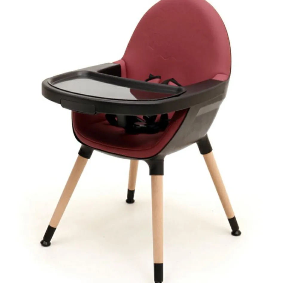 Chaise haute évolutive Confort noir et bordeaux|AT4 Hot