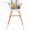 Outlet Micuna Chaise haute évolutive Ovo Luxe one avec harnais beige