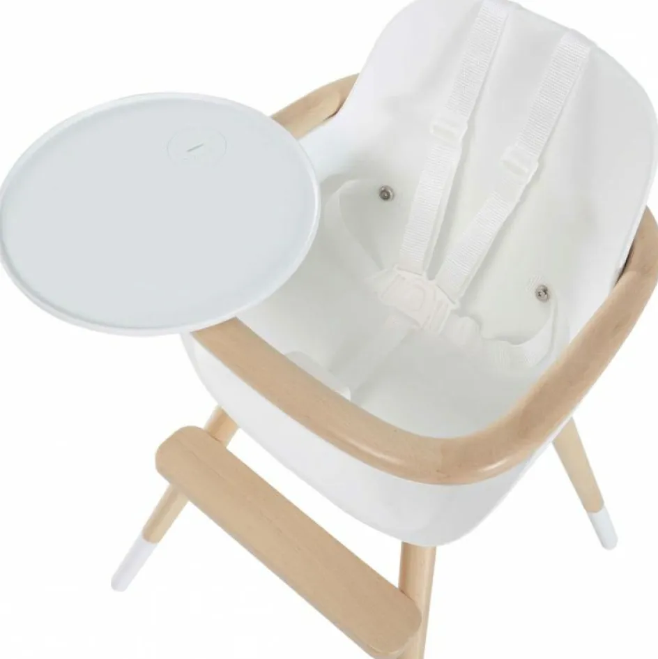 Outlet Micuna Chaise haute évolutive Ovo Luxe one avec harnais beige
