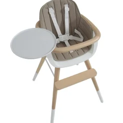 Outlet Micuna Chaise haute évolutive Ovo Luxe one avec harnais beige
