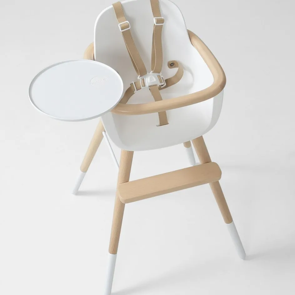 Outlet Micuna Chaise haute évolutive Ovo Luxe one avec harnais beige