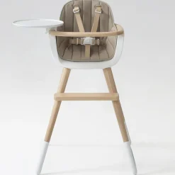 Outlet Micuna Chaise haute évolutive Ovo Luxe one avec harnais beige