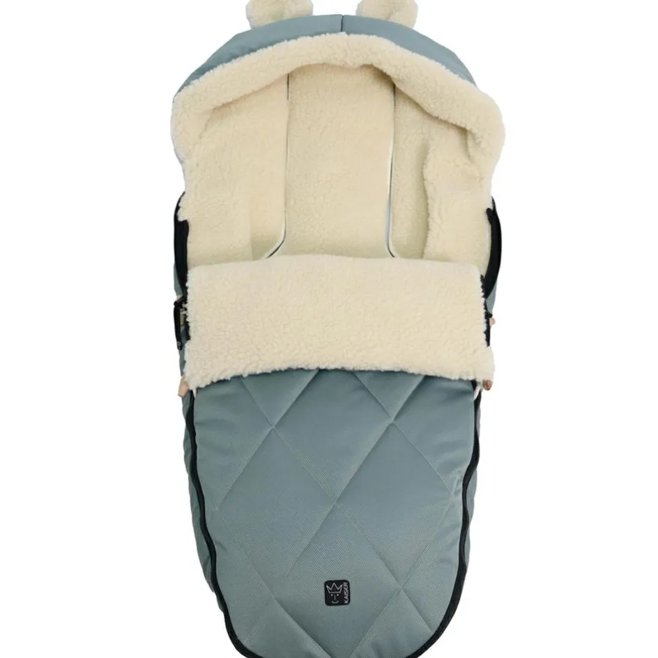 Chancelière capuche souris en laine vert (6-36 mois)|Kaiser Clearance